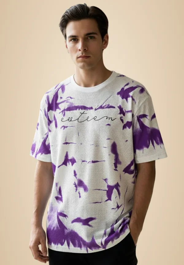 Purple_Cotton_Blend_Tie_&_Dye_Round_Neck_T-Shirt_For_Men
