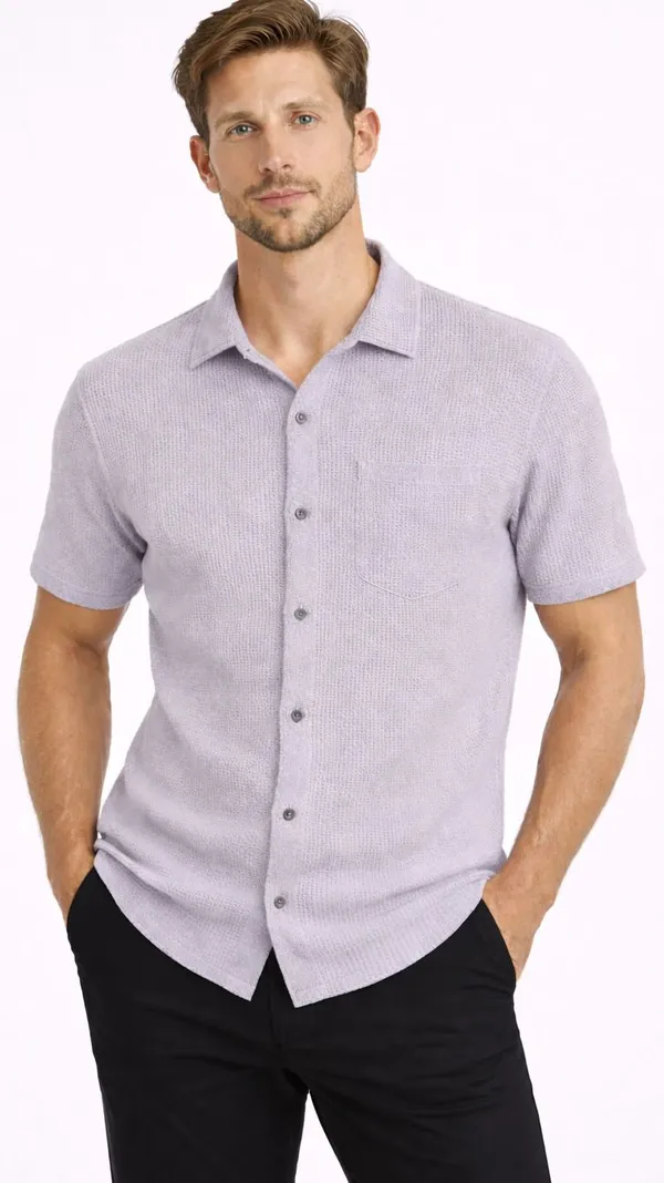 Grey_Cotton_Blend_Self_Design_Solid_Shirt_For_Men