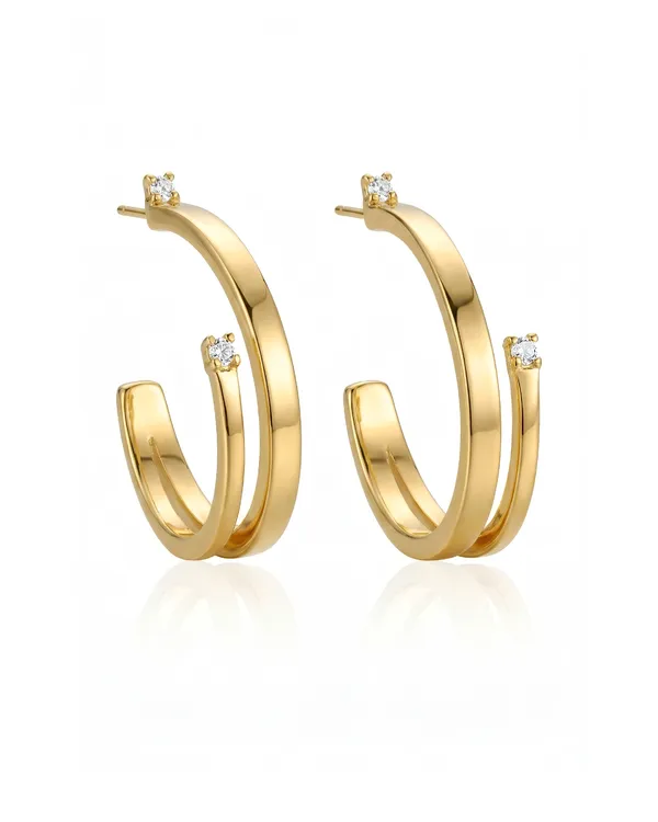 Gold_Plated_Sterling_Silver_Double_Loop_Hoops_Earrings_For_Women