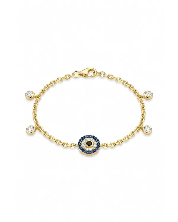 Gold_Geometric_Sterling_Silver_Plated_Evil_Eye_Charm_Bracelet_For_Women
