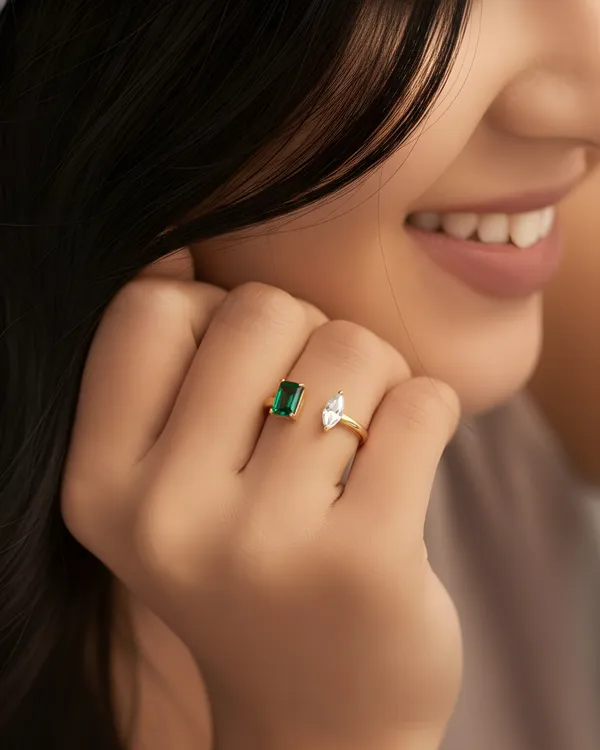 Green_And_White_Gold_Plated_Sterling_Silver_Evoque_Ring_For_Women