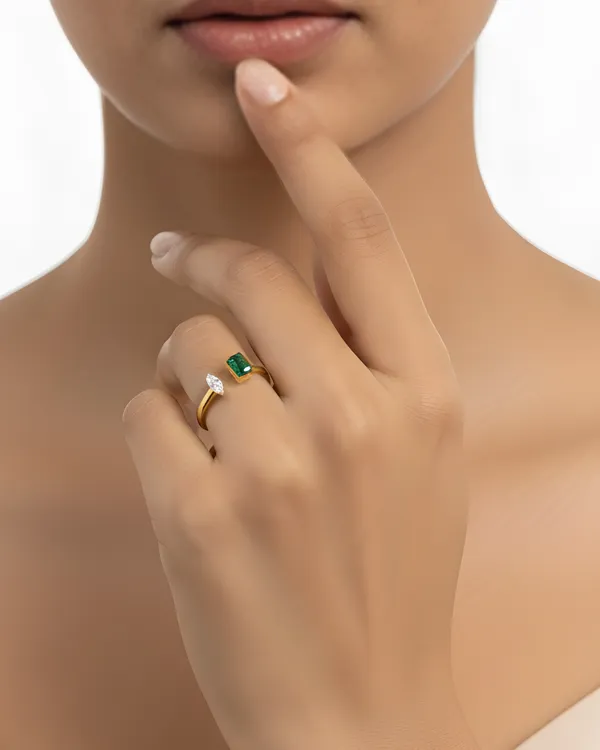 Green_And_White_Gold_Plated_Sterling_Silver_Evoque_Ring_For_Women