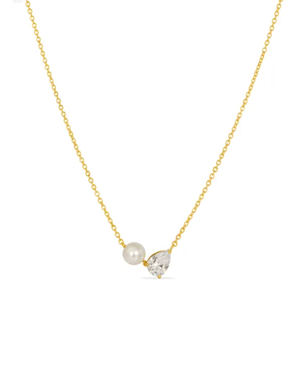 Gold_Plated_Sterling_Silver_Golden_Pearl_And_Pear_Necklace_For_Women