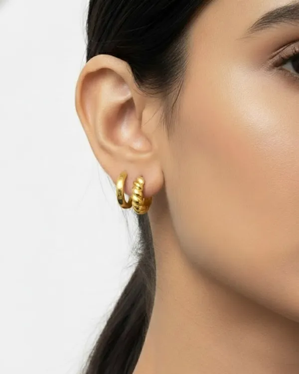 Gold_Plated_Sterling_Silver_Golden_Twist_Double_Hoops_Earrings_For_Women