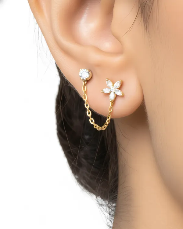 Floral_Gold_Plated_Sterling_Silver_Iris_Chain_Earrings_For_Women