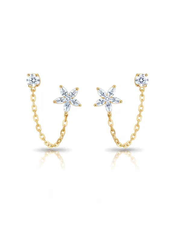 Floral_Gold_Plated_Sterling_Silver_Iris_Chain_Earrings_For_Women