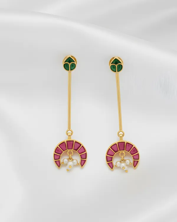 Gold_And_Pink_Plated_Sterling_Silver_Kamalika_Earrings_For_Women