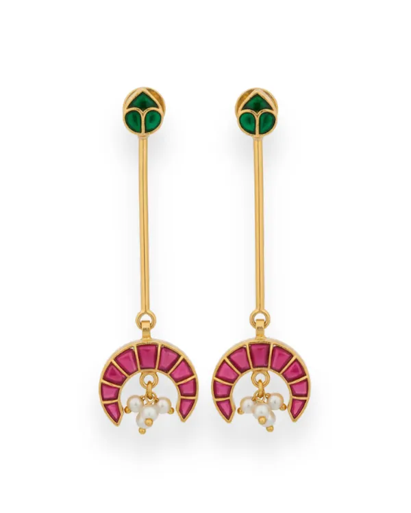 Gold_And_Pink_Plated_Sterling_Silver_Kamalika_Earrings_For_Women