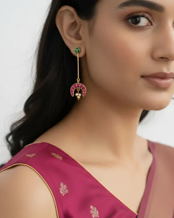 Gold_And_Pink_Plated_Sterling_Silver_Kamalika_Earrings_For_Women