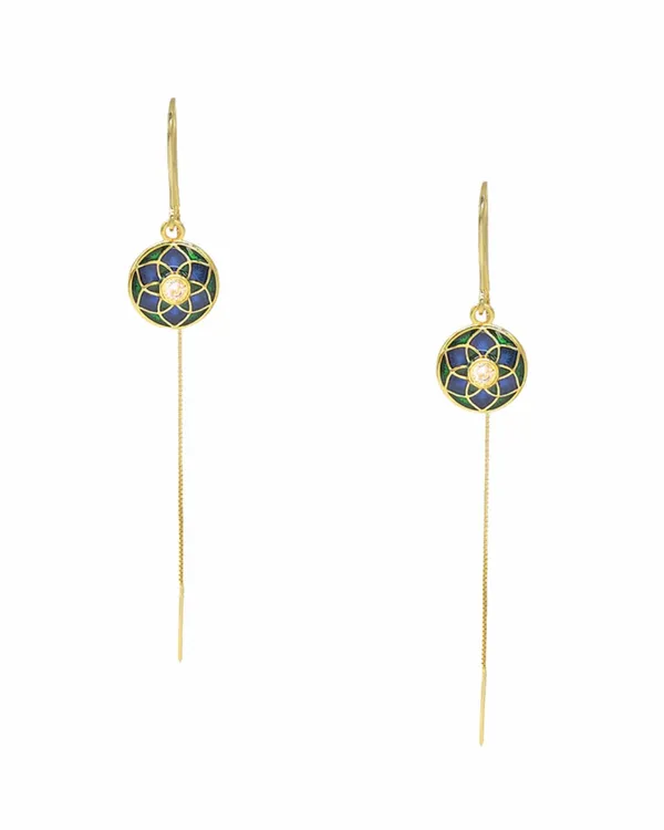 Floral_Green_And_Blue_Gold_Plated_Enamel_Sterling_Silver_Meher_Sui_Dhaga_Earrings_For_Women