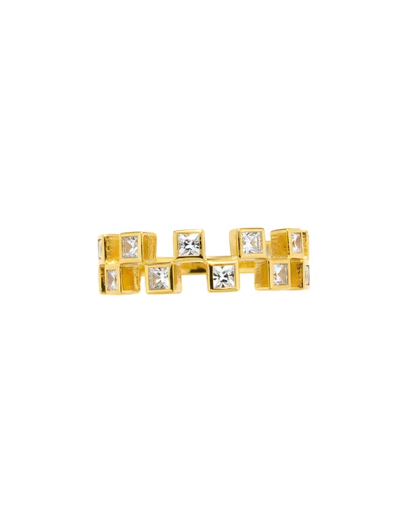Geometric_Gold_Plated_Sterling_Silver_Modern_Checkered_Golden_Ring_For_Women