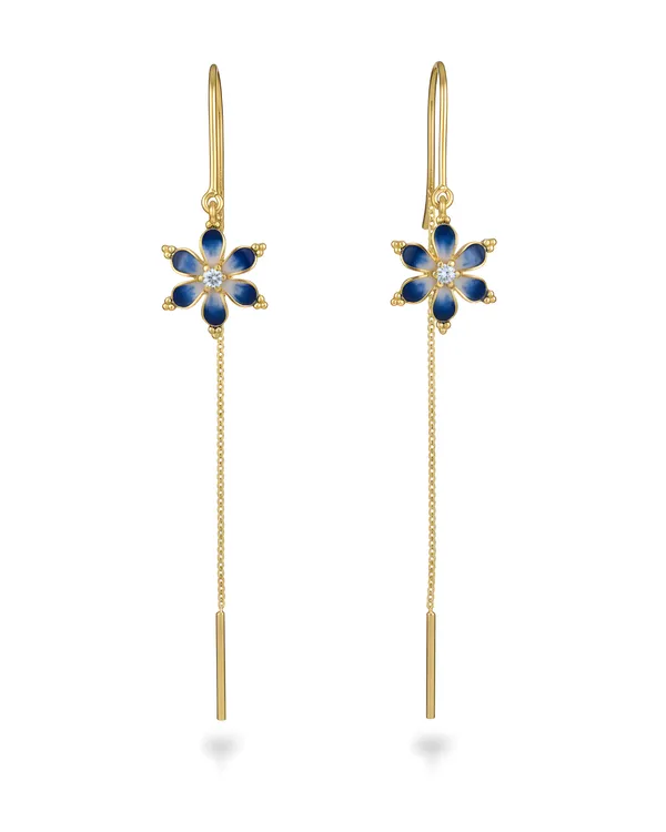 Floral_Blue_Enamel_Gold_Plated_Sterling_Silver_Phool_Sui_Dhaga_Earrings_For_Women