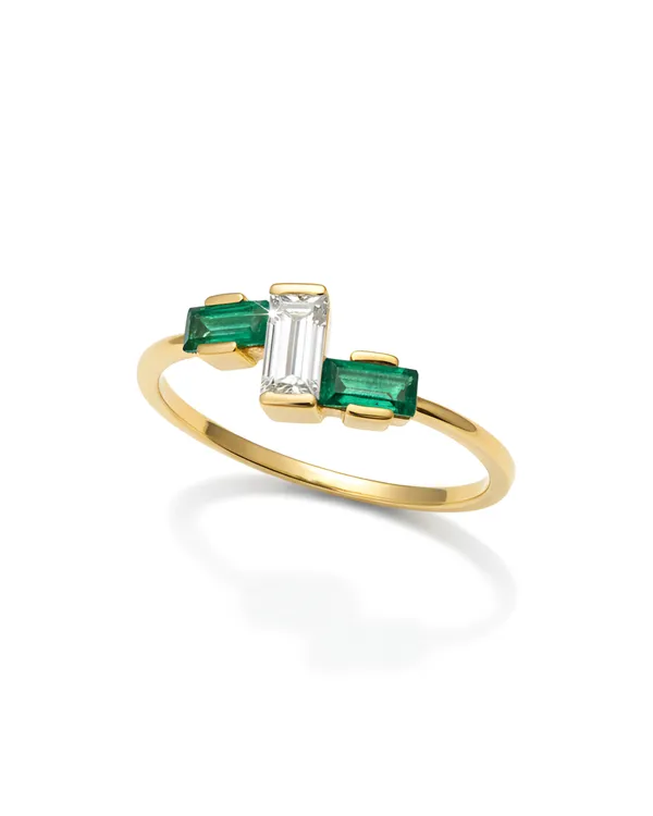 Green_And_Silver_Sterling_Gold_Plated_Baguette_Trio_Ring_For_Women