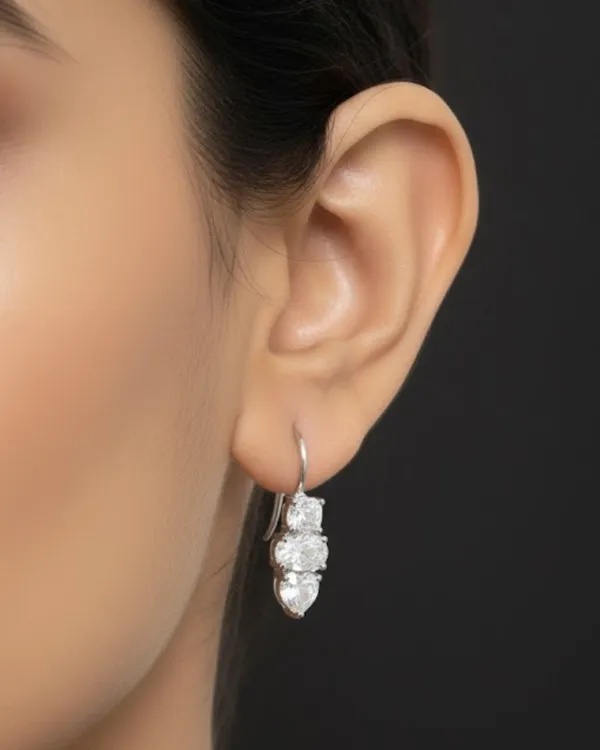 Silver_And_White_Rhodium_Plated_Sterling_Trivara_Drop_Earrings_For_Women