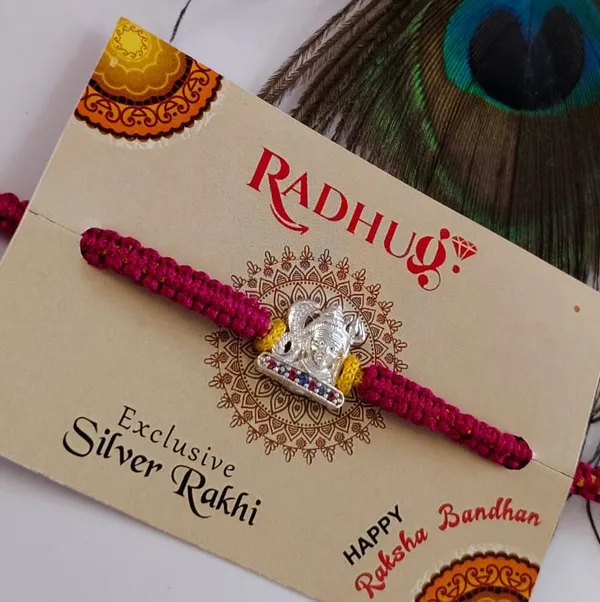 Pack_Of_1_Silver_Mahadev_Idol_Stone_Charm_Rakhi