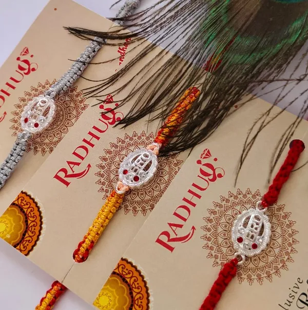 Pack_Of_1_Silver_Bro_Multicolor_Braided_Thread_Rakhi_(Assorted)