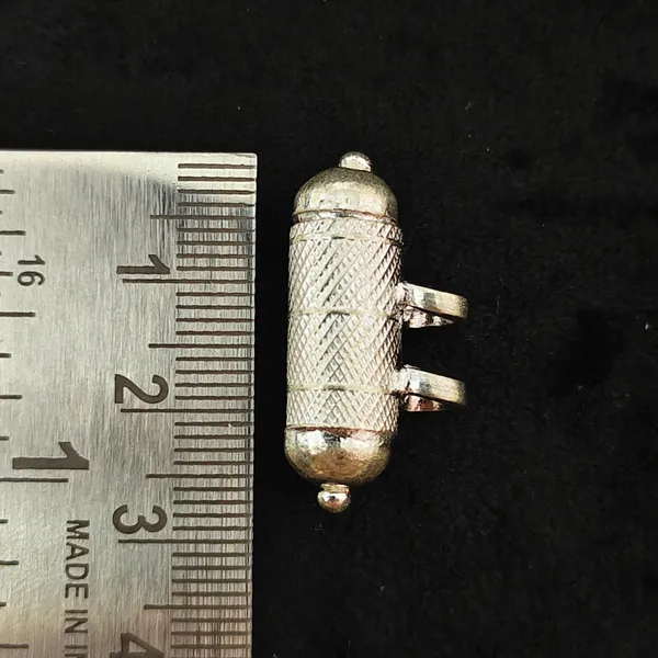 Sterling_Silver_Round_Shaped_Amulet_Pendant_Tabiz,_Mantra_Box,_Silver_Tabiz_/Pure_Silver_Textured_Cylinder_Amulet_Pendant_(3Gm,_2.7_X_1.4_Cm)