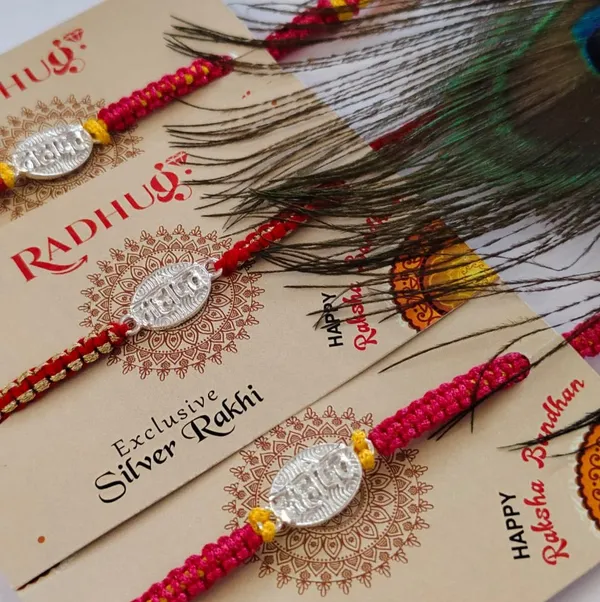 Pack_Of_1_Silver_Mahadev_Name_Charm_Multicolor_Thread_Rakhi