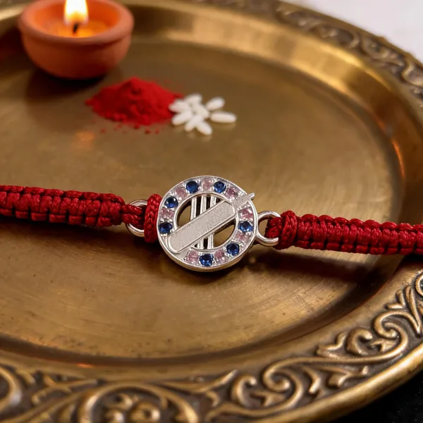 Pack_Of_1_Red_Thread_Silver_Cricket_Bat_Charm_Rakhi