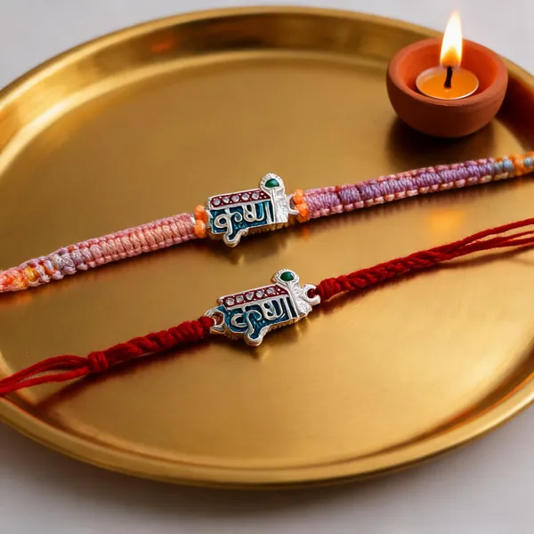Silver_Krishna_Morpankh_Enamel_Charm_Braided_Thread_Rakhi_(Single_Rakhi)