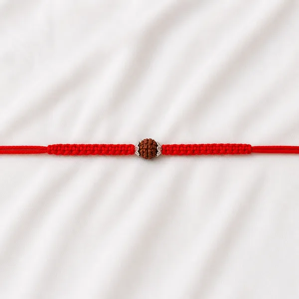 Pack_Of_5_92.5_Silver_Rudraksha_Charm_Braided_Red_Thread_Rakhi