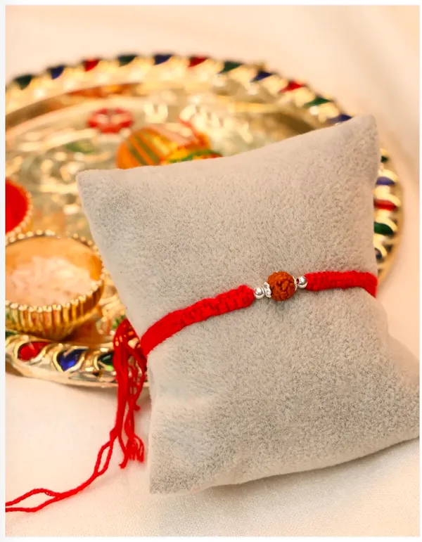 Pack_Of_3_925_Silver_Balls_Buds_Rudraksha_Braided_Red_Thread_Rakhi