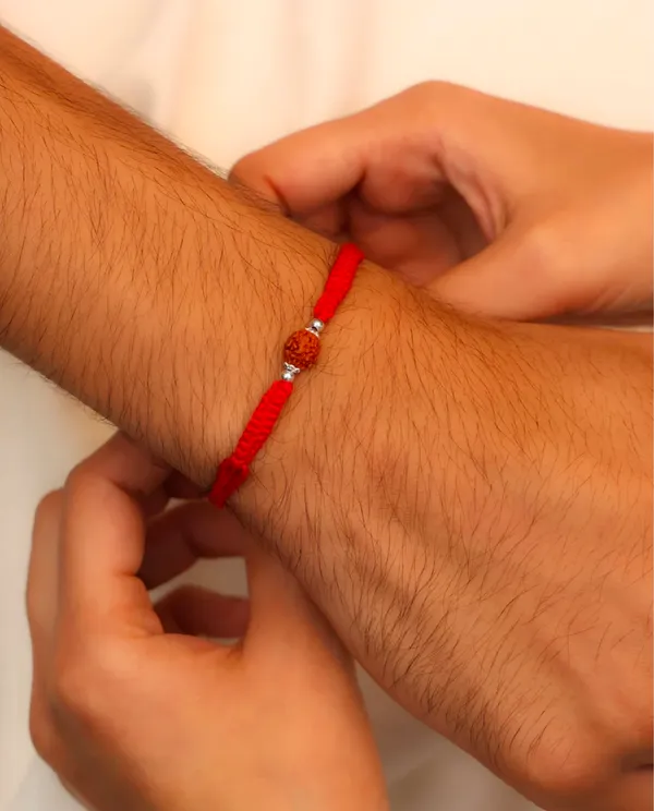 Pack_Of_3_925_Silver_Balls_Buds_Rudraksha_Braided_Red_Thread_Rakhi