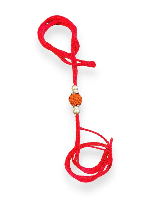 3_Pcs_925_Silver_Rudraksha_Mauli_Wristband_Red_Thread_Rakhi_Combo
