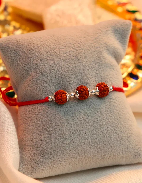 Pack_Of_1_925_Silver_3-Bead_Rudraksha_Red_Kalawa_Thread_Rakhi