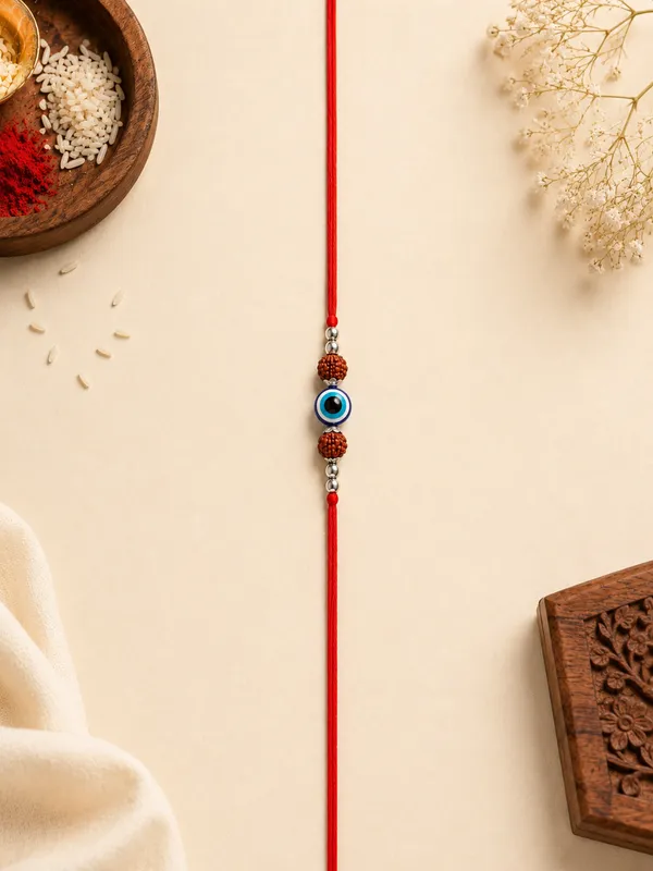 Pack_Of_1_Silver_Evil_Eye_Rudraksha_Red_Cotton_Thread_Rakhi