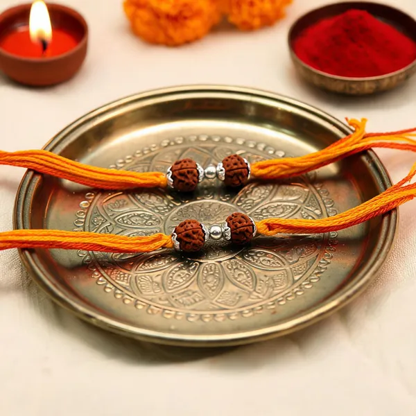 Pack_Of_2_92.5_Silver_Twin_Rudraksha_Yellow_Thread_Rakhi