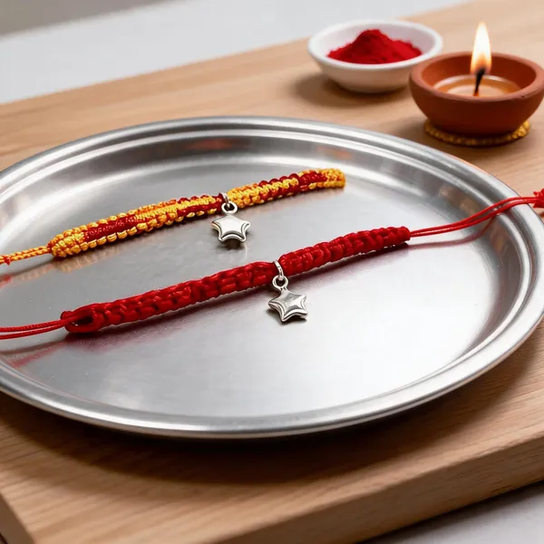 Pack_Of_1_92.5_Silver_Star_Charm_Braided_Red_Thread_Rakhi