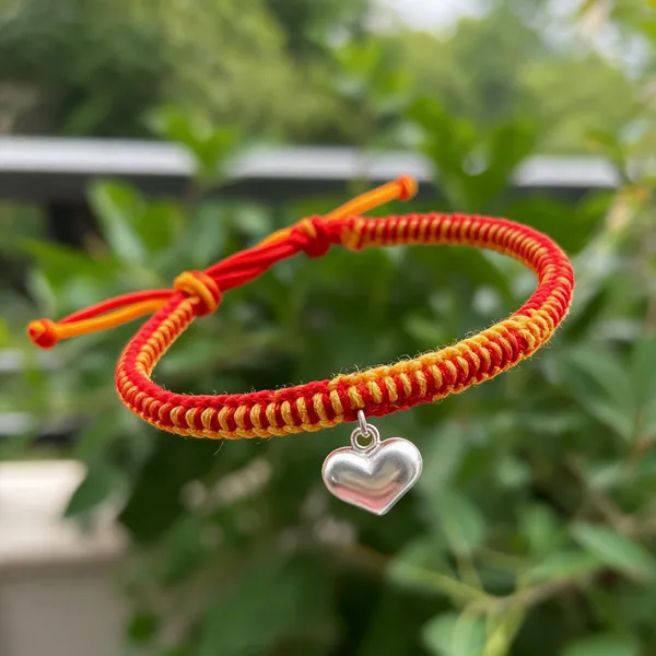 Pack_Of_1_925_Silver_Puffy_Heart_Charm_Dual-Tone_Red_Yellow_Thread_Rakhi