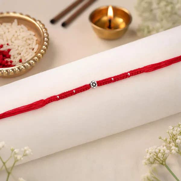 Pack_Of_1_925_Silver_Braided_Red_Cotton_Thread_Rakhi