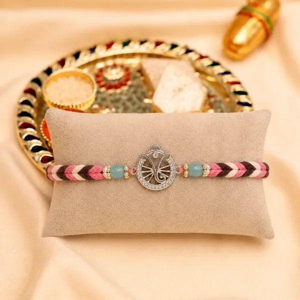 Pack_Of_1_925_Sterling_Silver_Ganesh_Charm_Pearl_Cotton_Thread_Rakhi