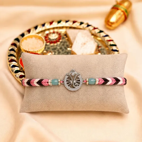 Pack_Of_1_925_Sterling_Silver_Ganesh_Charm_Pearl_Cotton_Thread_Rakhi