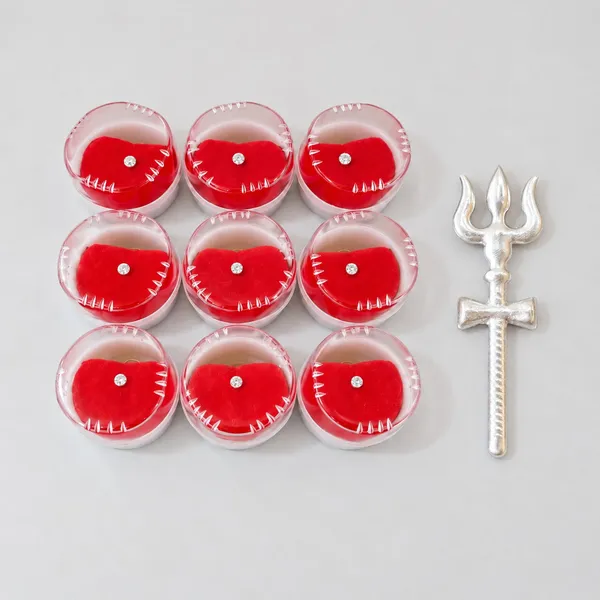Navratri_Kanya_Pujan_Gift_Combo_–_9_Gold_Plated_Nose_Pins_with_Sterling_Silver_Maa_Durga_Trishul