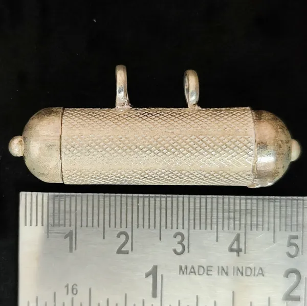 Sterling_Silver_Round_Shaped_Amulet_Pendant_Tabiz_Big_Size,_Mantra_Box,_Silver_Tabiz_/Pure_Silver_Textured_Cylinder_Amulet_Pendant_(8_Gm,_5_X_2_Cm)
