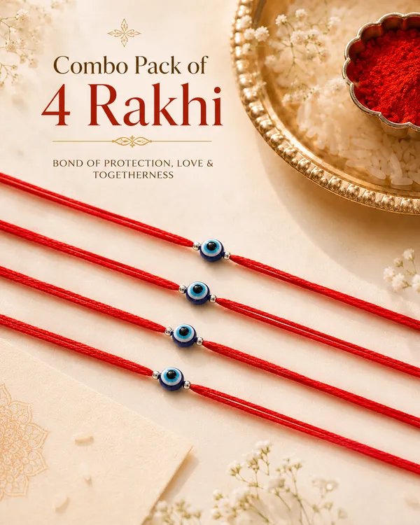 Pack_Of_4_Evil_Eye_Silver_Bead_Rakhi_With_Red_Thread