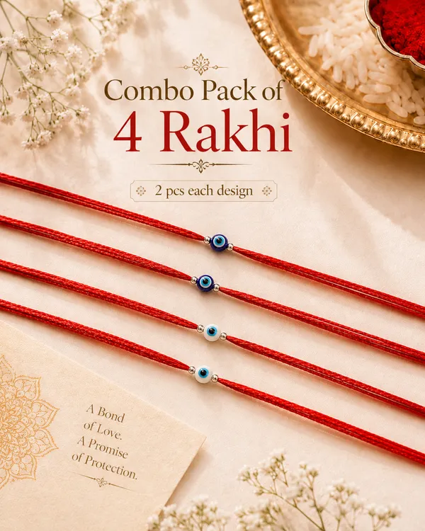 Pack_Of_4_Evil_Eye_Silver_Bead_Rakhi_With_Red_Thread