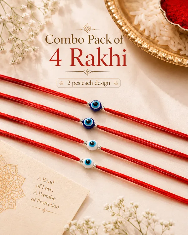 Pack_Of_4_Evil_Eye_Silver_Bead_Rakhi_With_Red_Thread
