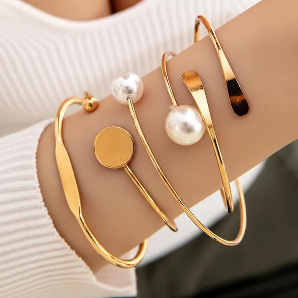 Bhavya_Gold_Plated_Love_Cuff_Bracelet_Stack_For_Women
