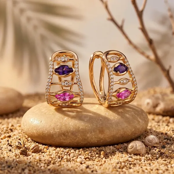 Rha_18K_Gold_Plated_Amethyst_and_Solitaire_Studded_Anti_Tarnish_Earring_For_Women