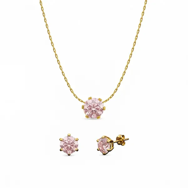 Juhi_18K_Gold_Plated_Anti_Tarnish_Pink_Solitaire_Necklace_Set_For_Women