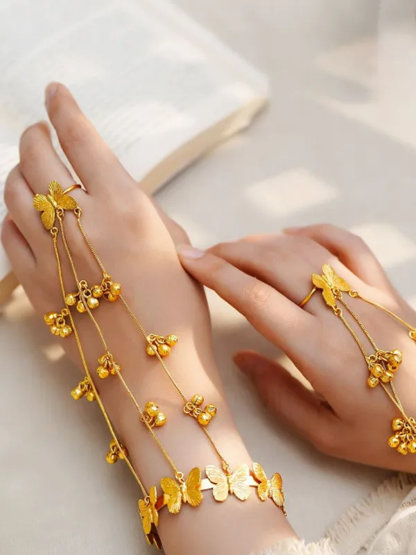 Nandini_Set_of_2_18K_Gold-Plated_Butterfly_Ghungroo_Chain_Hathphool_Bracelet_Set