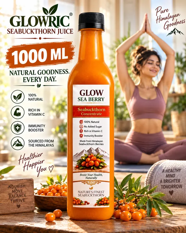 GLOWRIC_Seabuckthorn_Juice_1000_ml_|_100%_Natural_Seabuckthorn_Berry_Juice_|_Himalayan_Seabuckthorn_Drink_|_No_Added_Sugar_|_Natural_Fruit_Juice_|_1_Litre_Bottle