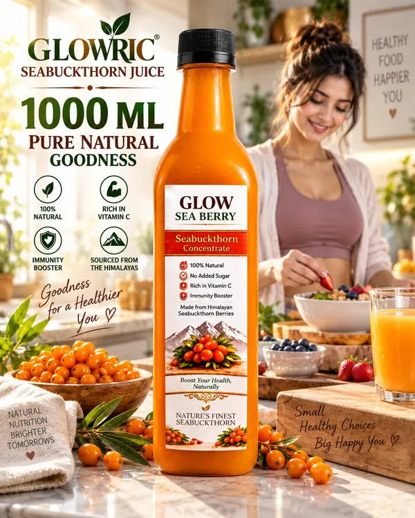 GLOWRIC_Seabuckthorn_Juice_1000_ml_|_100%_Natural_Seabuckthorn_Berry_Juice_|_Himalayan_Seabuckthorn_Drink_|_No_Added_Sugar_|_Natural_Fruit_Juice_|_1_Litre_Bottle