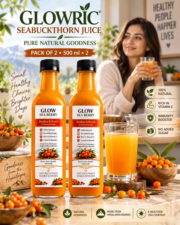 GLOWRIC_Seabuckthorn_Juice_500_ml_×_2_|_100%_Natural_Seabuckthorn_Berry_Juice_|_Himalayan_Seabuckthorn_Drink_|_No_Added_Sugar_|_Pack_of_2