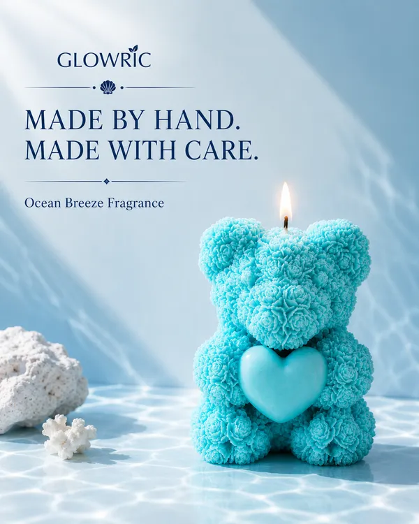 GLOWRIC_Handmade_Teddy_Bear_Candle_|_Ocean_Breeze_Scented_Soy_Wax_Candle_|_Aqua_Blue_Decorative_Bear_Candle_for_Home_Decor,_Gifting,_Bedroom_&_Special_Occasions