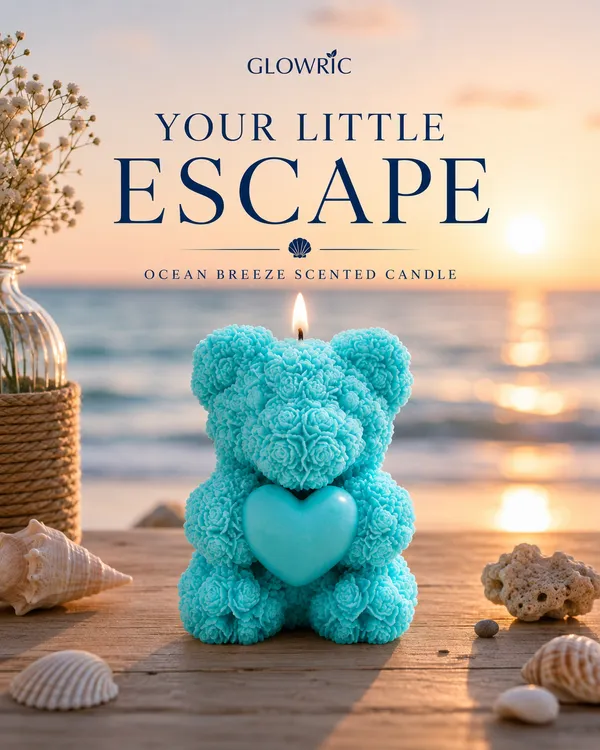 GLOWRIC_Handmade_Teddy_Bear_Candle_|_Ocean_Breeze_Scented_Soy_Wax_Candle_|_Aqua_Blue_Decorative_Bear_Candle_for_Home_Decor,_Gifting,_Bedroom_&_Special_Occasions